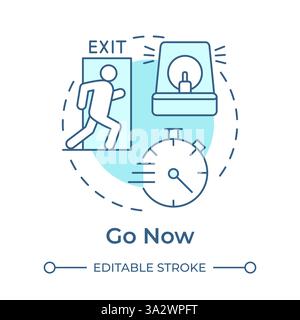 Go now soft blue concept icon Stock Vector