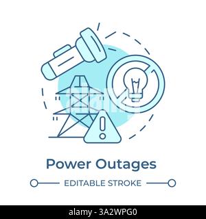 Power outages soft blue concept icon Stock Vector