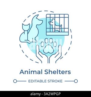 Animal shelters soft blue concept icon Stock Vector