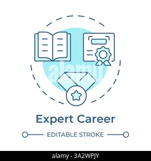 Expert career soft blue concept icon Stock Vector