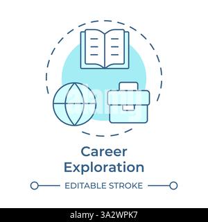 Career exploration soft blue concept icon Stock Vector