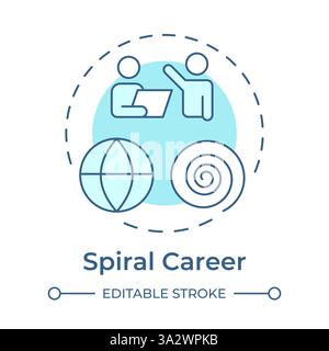 Spiral career soft blue concept icon Stock Vector