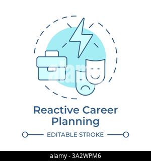 Reactive career planning soft blue concept icon Stock Vector