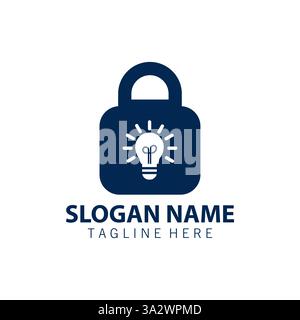 lock lamp logo design vector Stock Vector