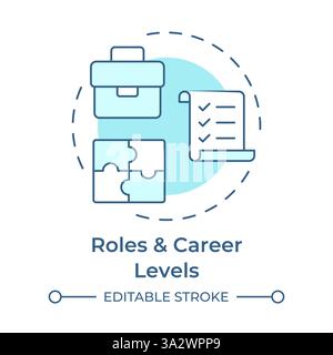 Roles and career levels soft blue concept icon Stock Vector