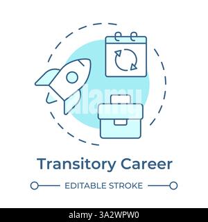 Transitory career soft blue concept icon Stock Vector