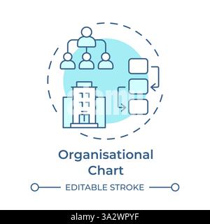 Organisational chart soft blue concept icon Stock Vector