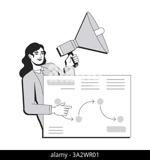 Marketing strategy line conceptual illustration Stock Vector
