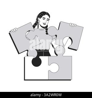 Problem solving line conceptual illustration Stock Vector