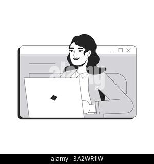 Employee line conceptual illustration Stock Vector