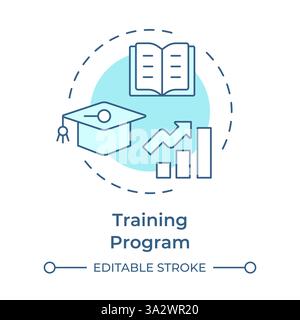 Training program soft blue concept icon Stock Vector
