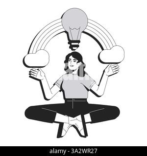 Creative thinking line conceptual illustration Stock Vector