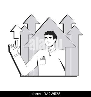 Personal growth line conceptual illustration Stock Vector