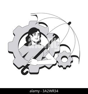 Risk management line conceptual illustration Stock Vector