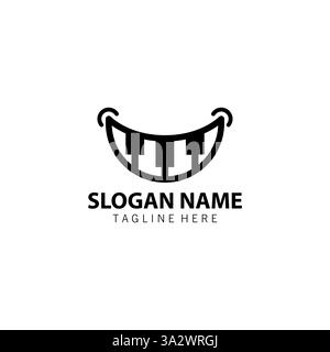 piano smile logo design vector Stock Vector