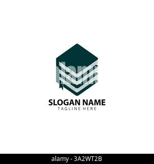 stack books logo design vector Stock Vector