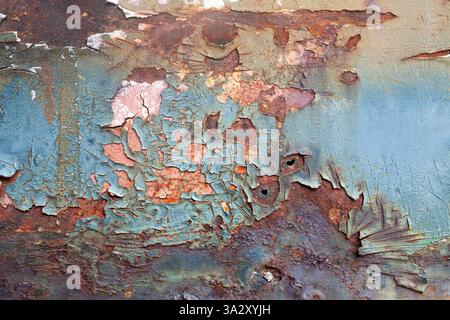 Rust and peeling paint corrosion Stock Photo