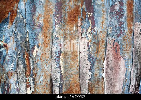 Pattern of peeling paint on rusty metal Stock Photo
