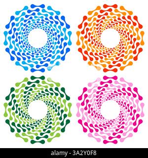 Vector Metaball Connect Dot Set. Molecule chain. Circle Shapes. Abstract Geometric Dots. Morphing Blob for Pattern, Sticker, Badge, Poster, Web Design Stock Vector
