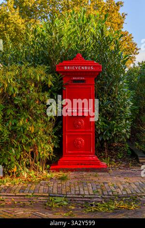 A  Dutch Retro style red mail box Stock Photo