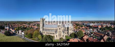 Panoramic view of Beverley Minster is an Anglican Church in the market town of Beverley.  East Riding of Yorkshire, England Stock Photo