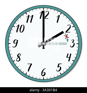 No daylight saving time change: permanent standard time implemented. Abolition of daylight saving time: no clock change this spring. Stock Vector