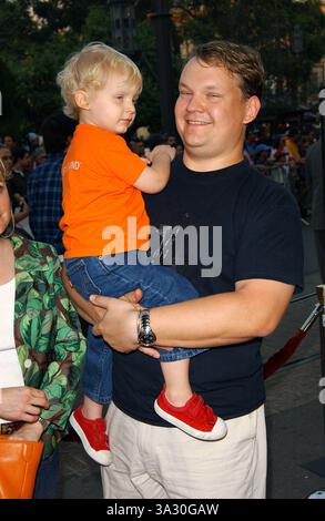 Andy Richter with his son Los Angeles premiere Monsters Vs Aliens held ...