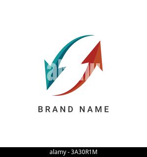 Modern Business Trade & Exchange Arrows Logo Symbol. Stock Vector