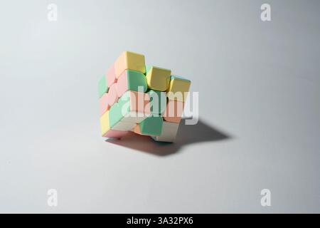 Charming soft color rubik's game Stock Photo