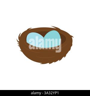 nest with eggs bird emoji symbol sign icon vector illustration Stock Vector