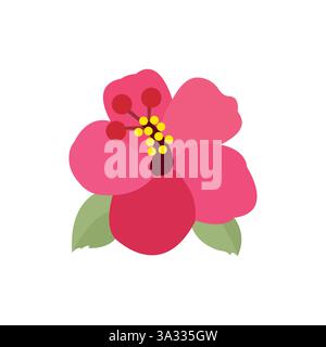 hibiscus flower bloom emoji symbol sign icon vector illustration Stock Vector