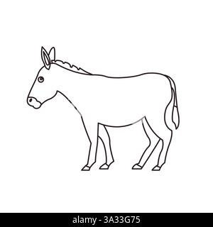 donkey animal emoji symbol sign icon vector illustration Stock Vector