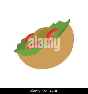 stuffed pita bread emoji symbol sign icon vector illustration Stock Vector