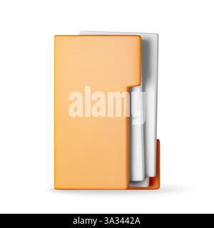 3D business folder full of papers Stock Vector