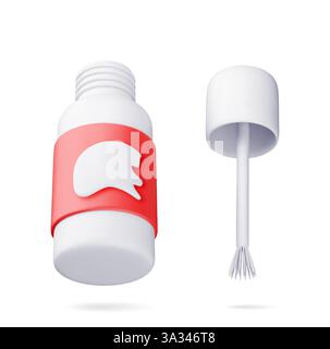 3D Plastic white bottle with stationery corrector Stock Vector
