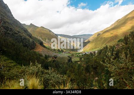 A breathtaking landscape view of lush green mountain ranges shrouded in ...