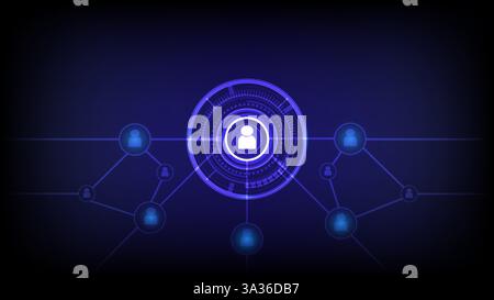 Abstract Digital internet communication Network connection with user icon. Vector Illustration Stock Vector