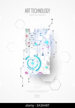 Modern technology design for posters. Page layout. Futuristic ART background. Scientific cover template for presentations. Stock Vector
