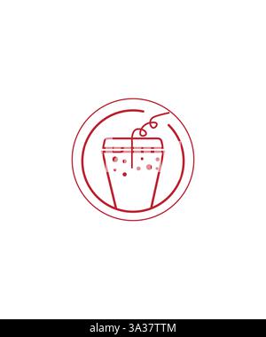 juice shop logo design, fresh juice glass logo design, vector illustration Stock Vector