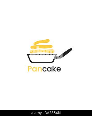 Pancake logo design vector, bakery logo, pancake shop logo Stock Vector