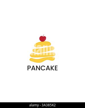 Pancake logo design vector, bakery logo, pancake shop logo Stock Vector