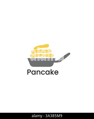 Pancake logo design vector, bakery logo, pancake shop logo Stock Vector