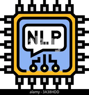 language processor chip nlp color icon vector illustration Stock Vector ...