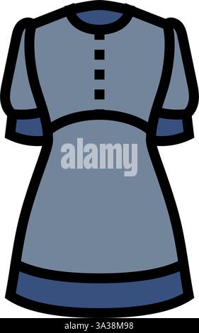 mod micro mini dress stylish clothes line icon vector illustration ...