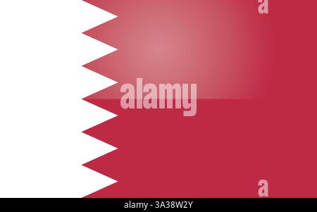 National flag of Bahrain country vector illustration Stock Vector