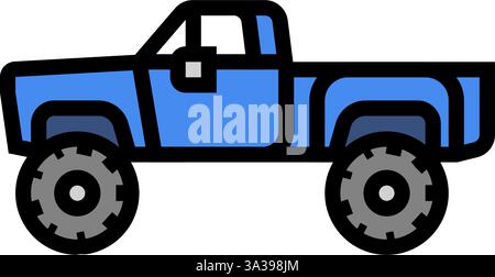 truck oversized tires redneck color icon vector illustration Stock ...