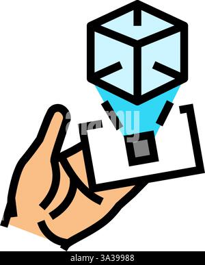 virtual object overlay augmented reality isometric icon vector ...