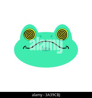 Hypnotoad isolated. Toad with spiral eyes for hypnotizing Stock Vector