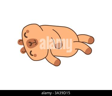 Capybara is lying down. Cute capybara is resting. Stock Vector