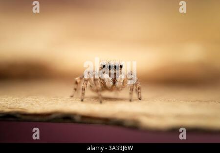Detailed close-up of a jumping spider Stock Photo